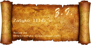 Zatyko Illés névjegykártya